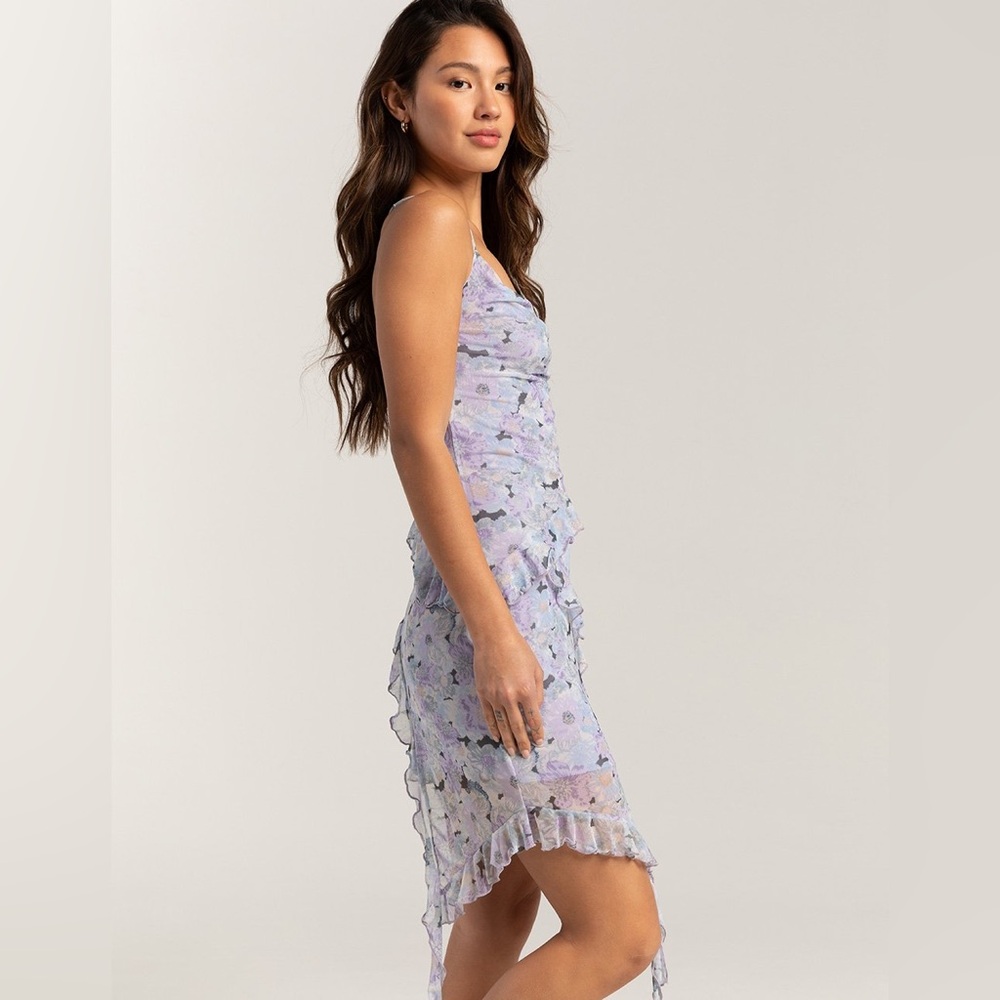 NWT Full Tilt Waterfall Mesh Printed Womens Slip Dress - Picture 4 of 14